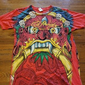 Ed hardy red t-shirt size small